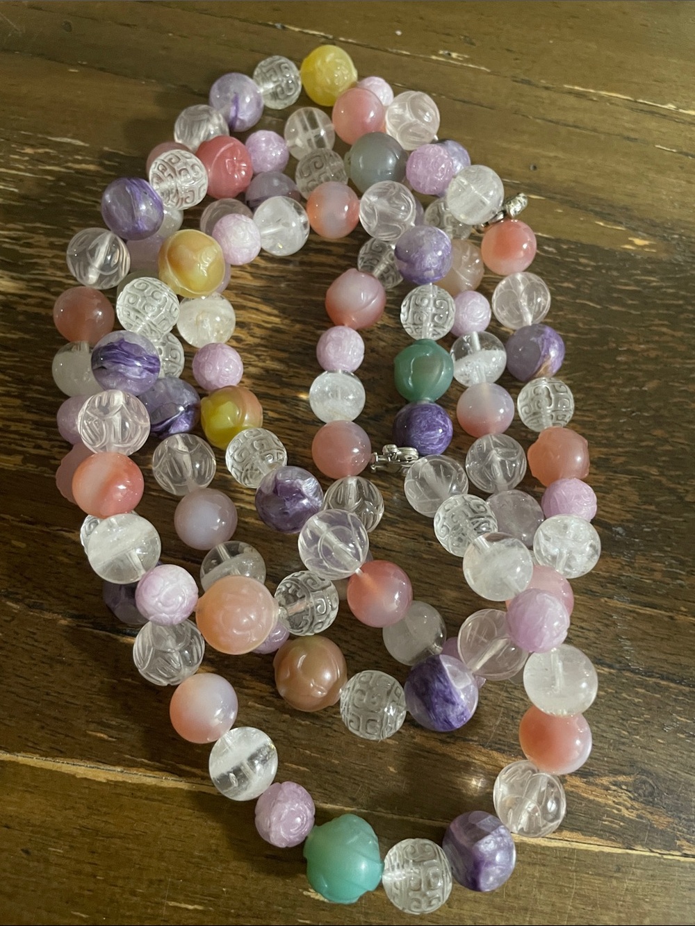 Multi-Color Beaded Necklace - Pastel Gemstone Style